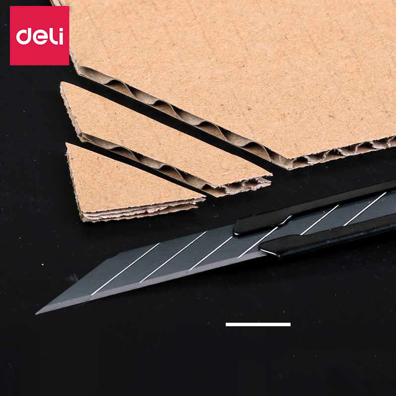Deli-Couteau utilitaire rétractable en acier au carbone, coupe-boîte, 30 °, petit, professionnel, fournitures d'art, couteau aiguisé