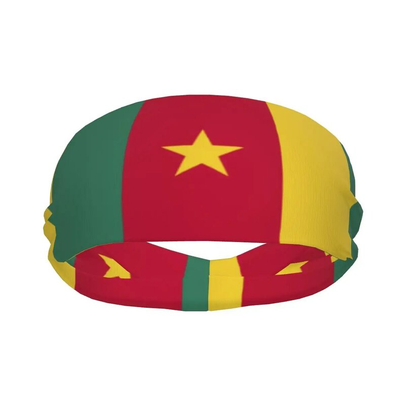 Ikat kepala atletik bendera Kamerun ikat kepala elastis Olahraga Basket Pria Wanita olahraga kebugaran Gym pita keringat tenis voli