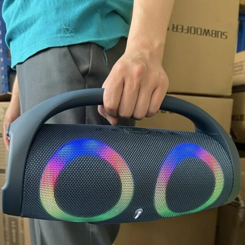 Przenośny wodoodporny głośnik 100W wysokiej mocy Bluetooth RGB lampa kolorowa bezprzewodowy Subwoofer 360 Stereo Surround TWS FM Boombox
