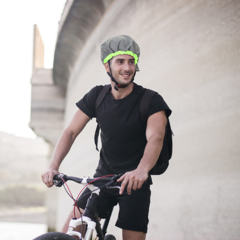 Waterproof Helmet Cover Bike Helmet Rain Cover Windproof Dustproof with Reflective Strip for Road Bicycle Cycling