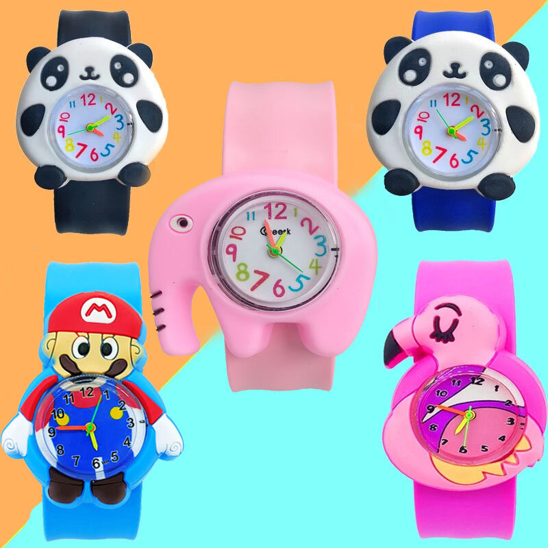 2021 venta al por mayor de relojes de bebé 3D de dibujos animados para niños, relojes de pulsera para niños, relojes de cuarzo para niñas, relojes para niños