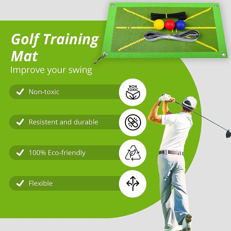 Esteira de treinamento de golfe para detecção de balanço rebater caminho feedback prática bater esteiras equipamento de auxílio à formação ao ar livre indoor