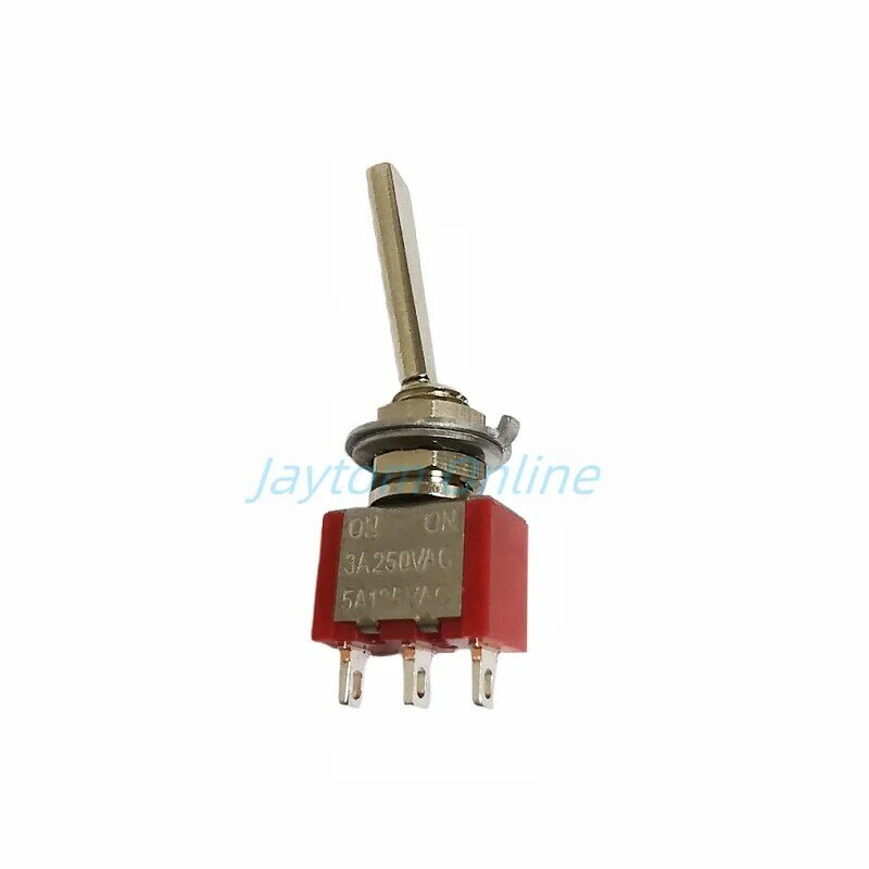 1pc 6mm Mini Toggle Switch Short Flat Handle Panel Mount  3Pin 2Positions ON ON 3A250VAC Locking RC Model Remote Controlller