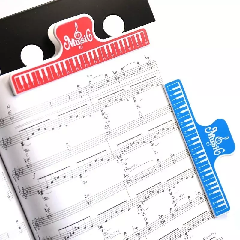 Penjepit tetap skor musik plastik warna-warni 1 buah 15cm pemegang kertas buku untuk gitar biola pemutar Piano multi-fungsi alat tulis