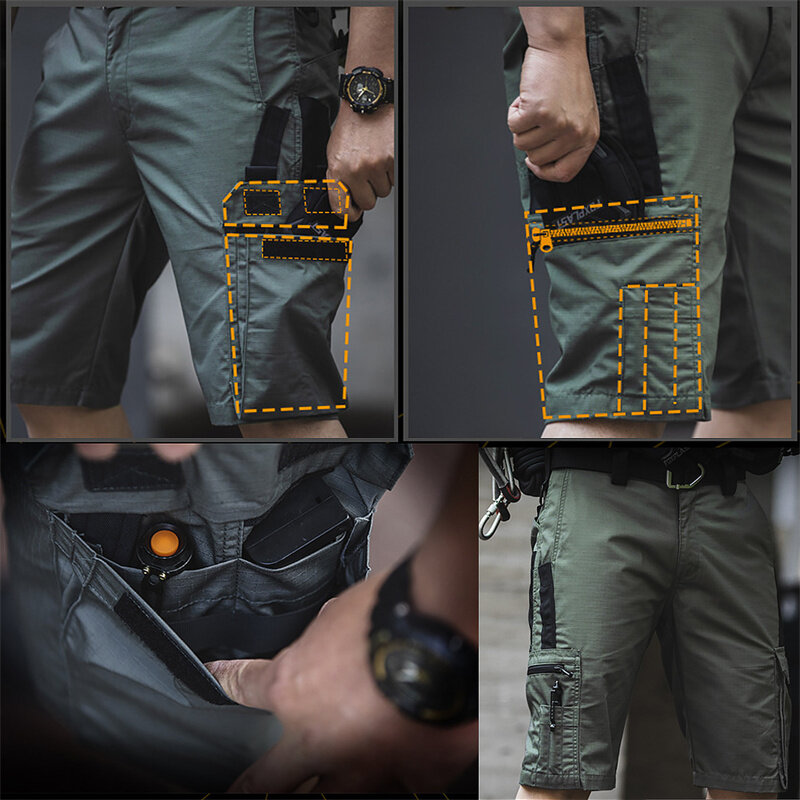 Pantalones cortos tácticos de camuflaje para hombre, pantalón transpirable informal, militar, resistente al desgaste, impermeable, Cargo, para correr al aire libre