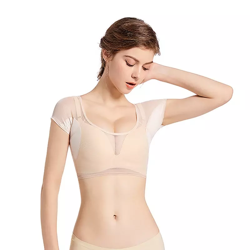 Женская впитывающая прокладка для подмышек Sdatter, многоразовые моющиеся прозрачные сетчатые прокладки от пота в форме футболки, дезодорант