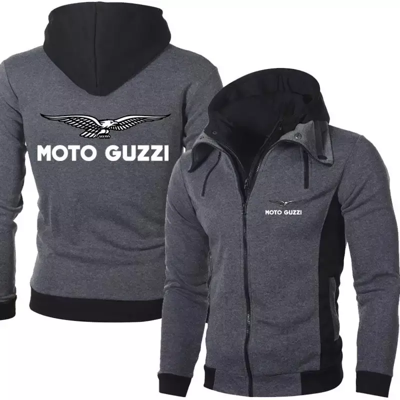 2023 New Spring Autumn Men's Moto Guzzi Logo Hoodies Outdoor Casual Male Jackets Warm High Quality Harajuku Sweatshirts