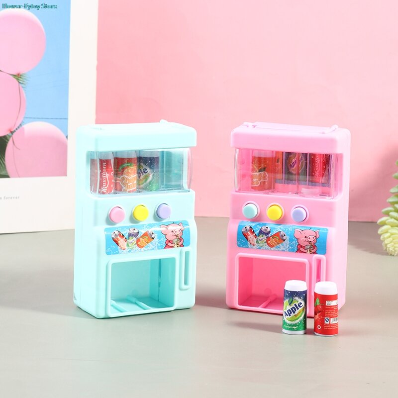 Kids Simulation Self-service Vending Machine with Mini Coins Drinks Play Toys
