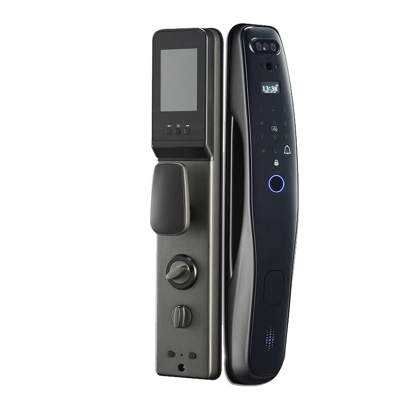 Tuya pengenalan wajah 3d kamera akses otomatis wifi remote cerdas aluminium rekam video kunci pintu pintar
