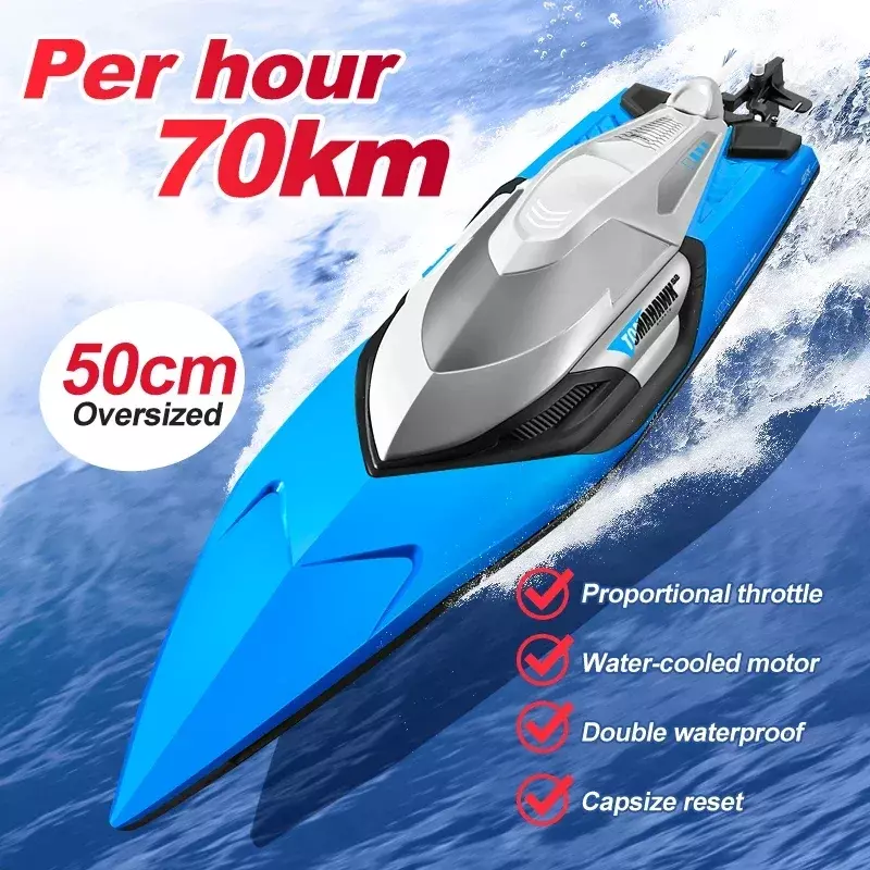 Controle Remoto High Speed Racing Speedboat, Big RC Boat, Lancha Profissional, Endurance, Presentes para Crianças, Brinquedos para Meninos, 50 cm, 70 kmph