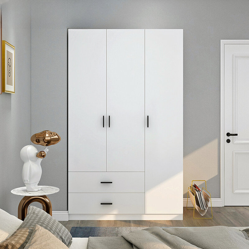 Armario moderno minimalista para dormitorio, armario de almacenamiento para niños, armario pequeño, armario de almacenamiento de tres puertas