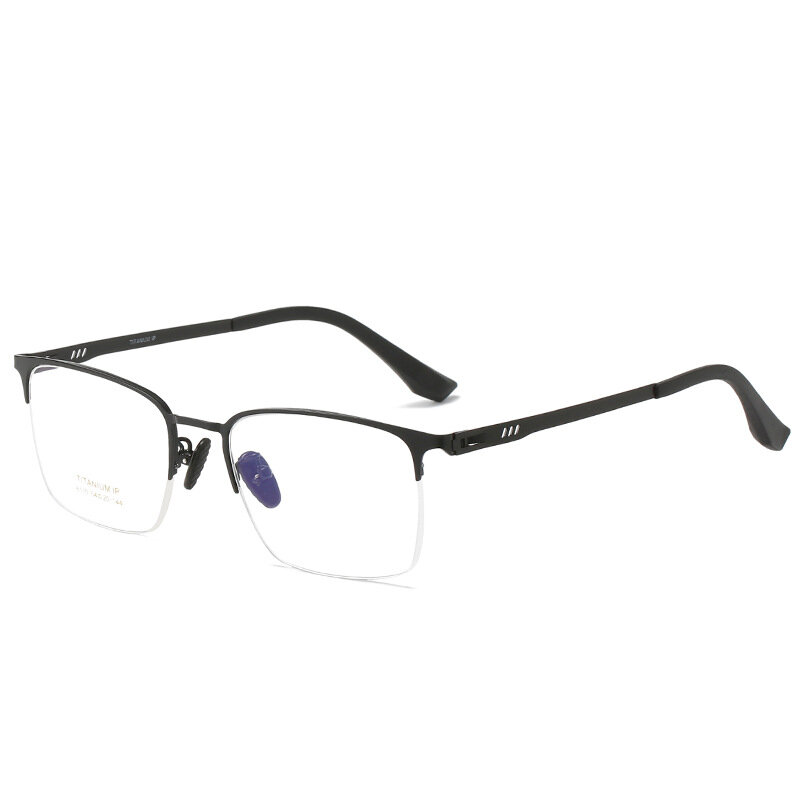 Мужские немагнитные титановые очки с полуободковой оправой без винтов с опцией очков для близорукости