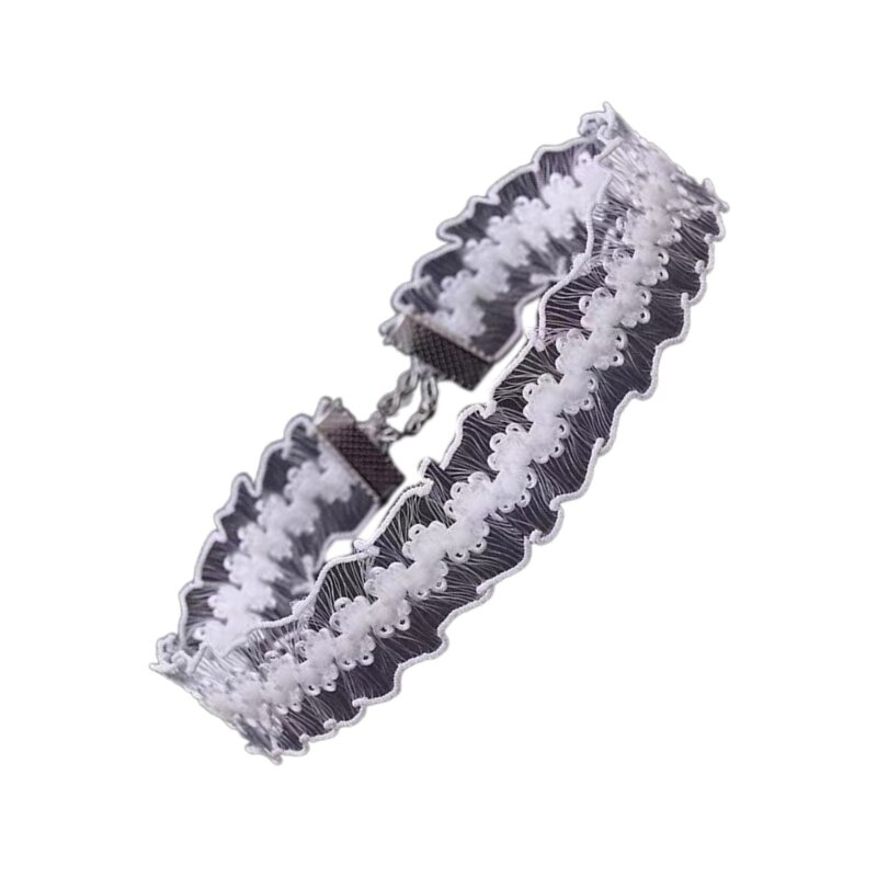Lace Camellia Choker Necklace Decorative Choker Neckband Adjustable Neckwear