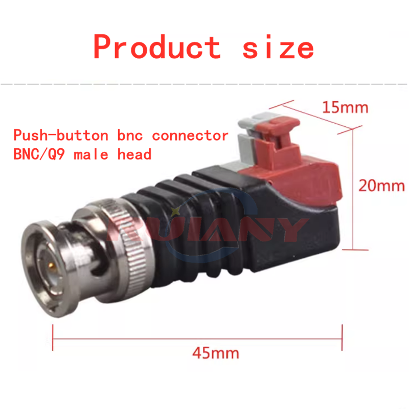 New push-button bnc connector Pure copper core welding free Q9 head monitoring connector BNC video male and female connector