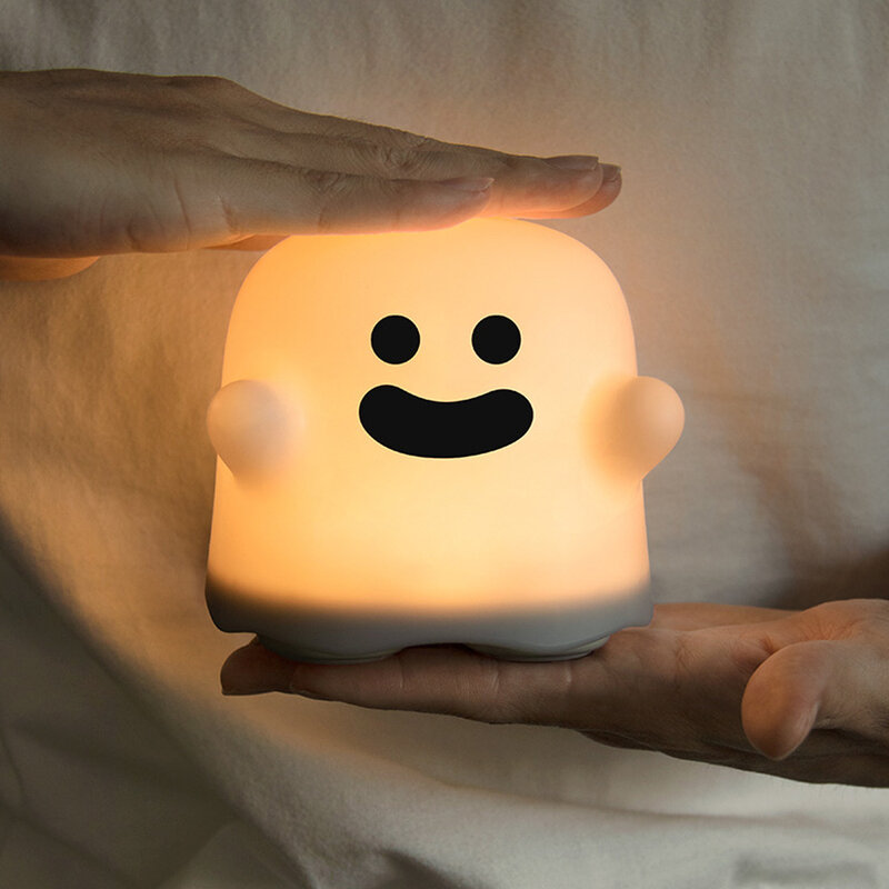 Usb Opladen Ghost Night Light Student Expressie Leuke Eigenzinnige Ouder-Kind Lamp Schattige Slaapkamer Bedlampje Creatieve Verjaardagscadeau