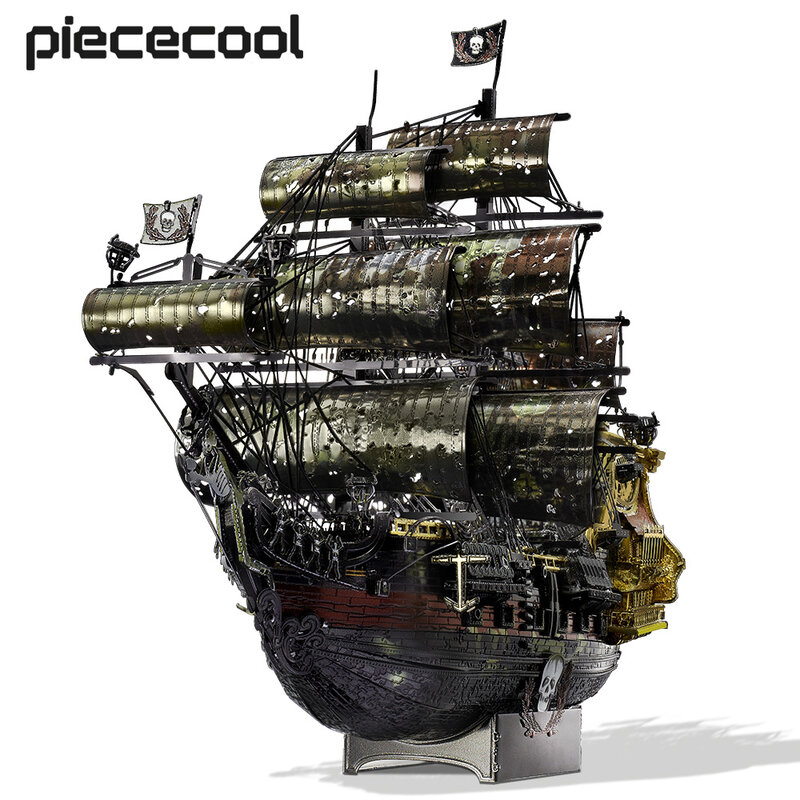 Piececool 3D Metalen Puzzel De Queen Anne 'S Revenge Jigsaw Piratenschip Diy Model Building Kits Speelgoed Voor Tieners Hersenen teaser