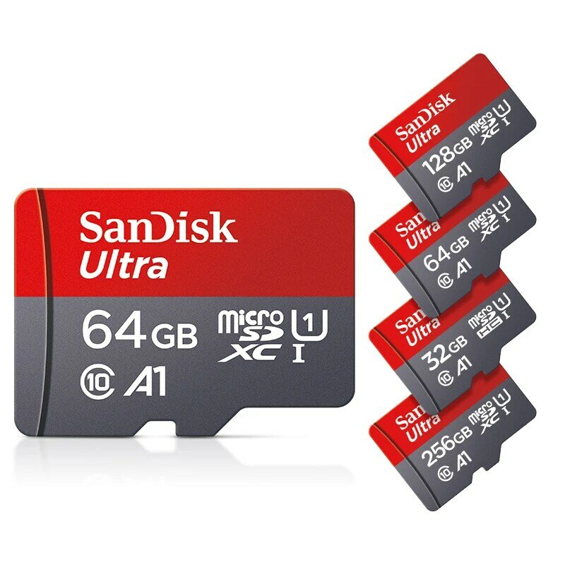 アダプター付きマイクロSDカード、ミニカード、クラス10、tf sdcard、a1、u1、UHS-I、Microdhc、32GB、64GB、128GB、120 mbps、HDフラッシュメモリ、クラス10