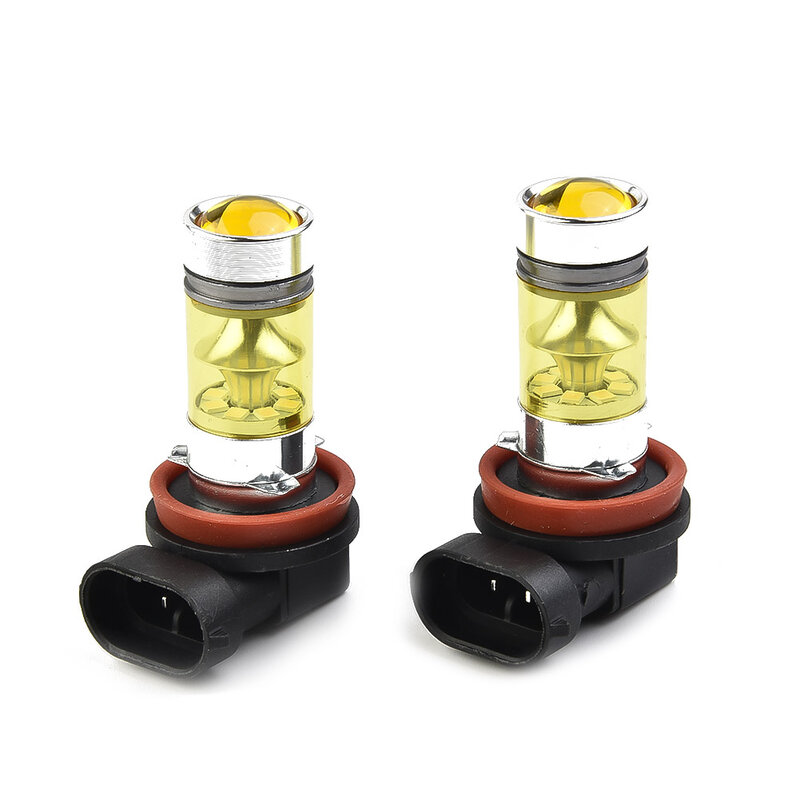 2PCS H11 H8  LED Day Running Light Yellow Fog Light Bulbs 4300K 100W 1500LM Super Bright Lighting Lamps Accessories