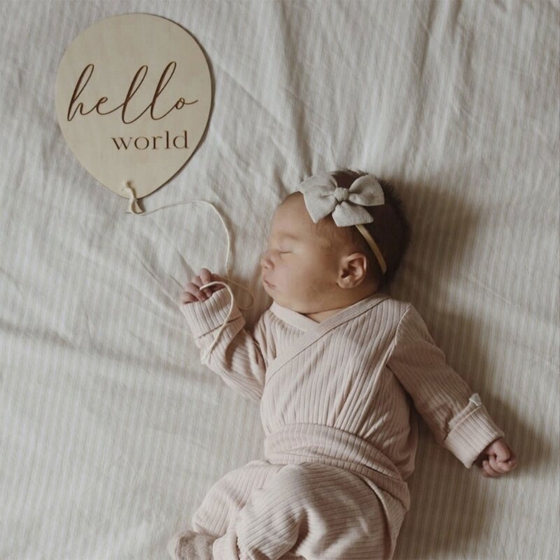 Baby Holz ballon Meilenstein Neugeborene Geburt 1-12 Monate Karte Geburtstags geschenk Kleinkind Holz Gedenk fotografie Requisite Spielzeug