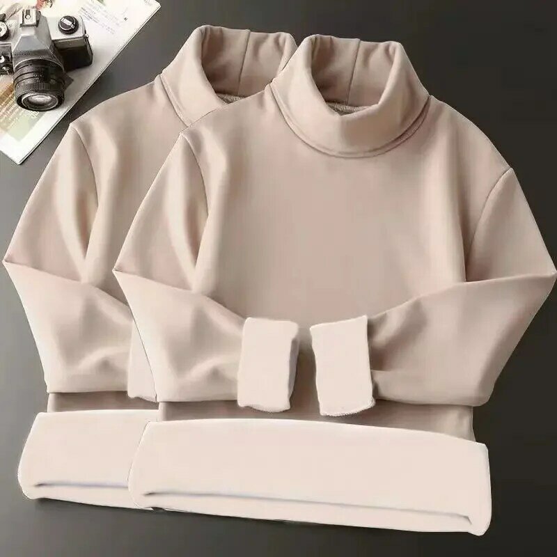 2pcs Autumn Winter Half-neck Warm Top Men's Fleece Thick Warm Sweater Korean Slim Bottoming Thermal Shirt 2024 New N168