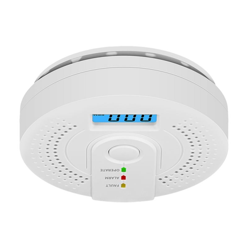 Detector de monóxido portátil para el hogar, alarma de CO con pilas no incluidas, UL2034, 1 unidad