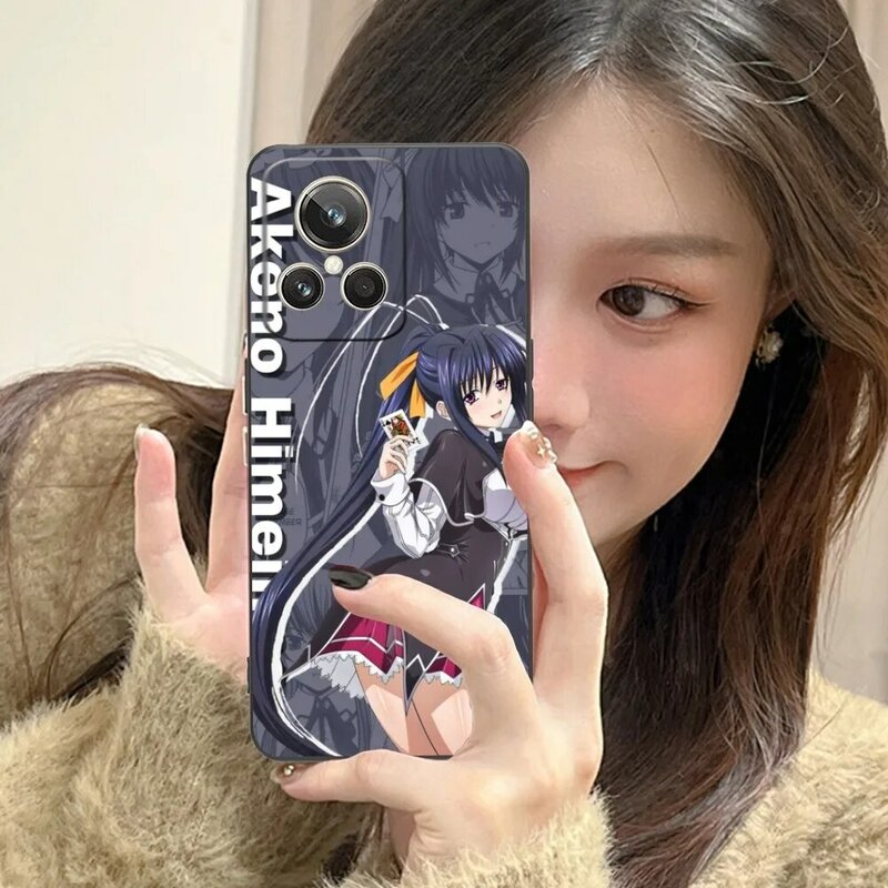 High School DxD Akeno Mobile Phone Case for Realme GT 2 9i 8i 7i Pro X50 X2 C35 C21 C20 C11 C3 Black Soft Phone Cover Funda