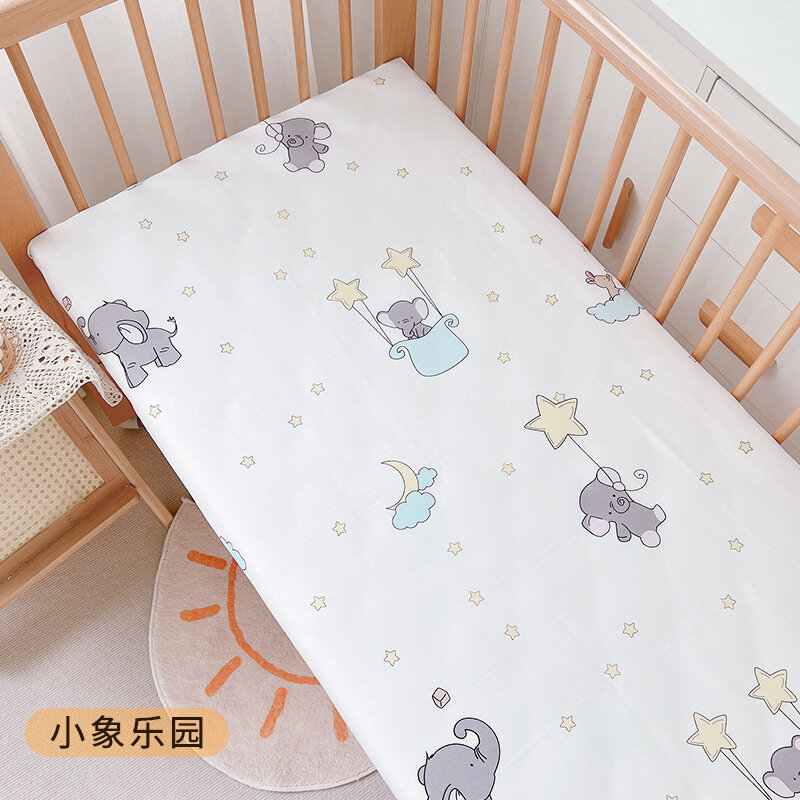 Bebê recém-nascido Folha Equipada com Elastic Cotton Cartoon Printing, Berço Folha de cama, Criança Colchão Capa Case, Bed Protector