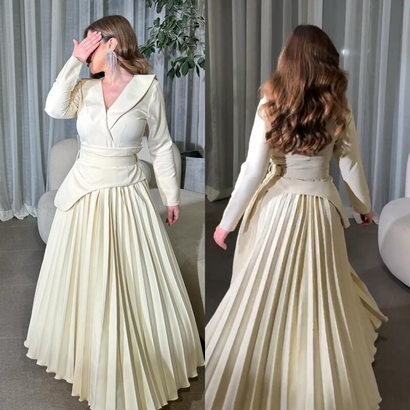 Sparkle Exquisite High Quality Jersey Draped Pleat Criss-Cross Valentine's Day A-line V-Neck Bespoke Occasion Gown Long Dresses