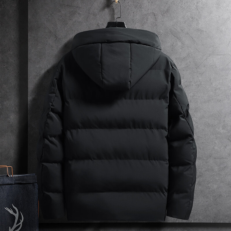 Зимняя мужская куртка-бомбер с капюшоном, Повседневная Осенняя парка, куртка, утепленная мужская модная одежда, новинка 2022, уличная одежда, пальто с хлопковой подкладкой