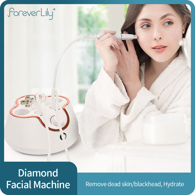 Foreverlily-Facial Diamante Microdermoabrasão Máquina De Peeling, Spray De Água, Esfoliação, Sucção A Vácuo, Limpeza De Poros, Beleza