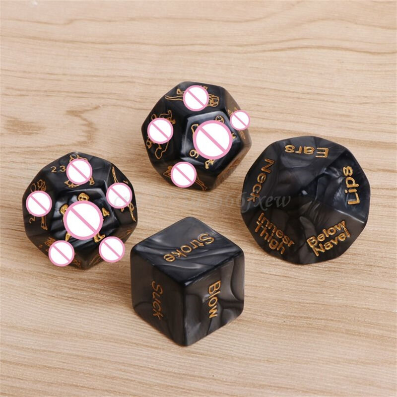 4 Pcs Fun Acrylic Dice Love Dice Sex Dice Erotic Dice Love Game Toy Couple Gift For Adults Sex Toys Noctilucent Couple Dice Game