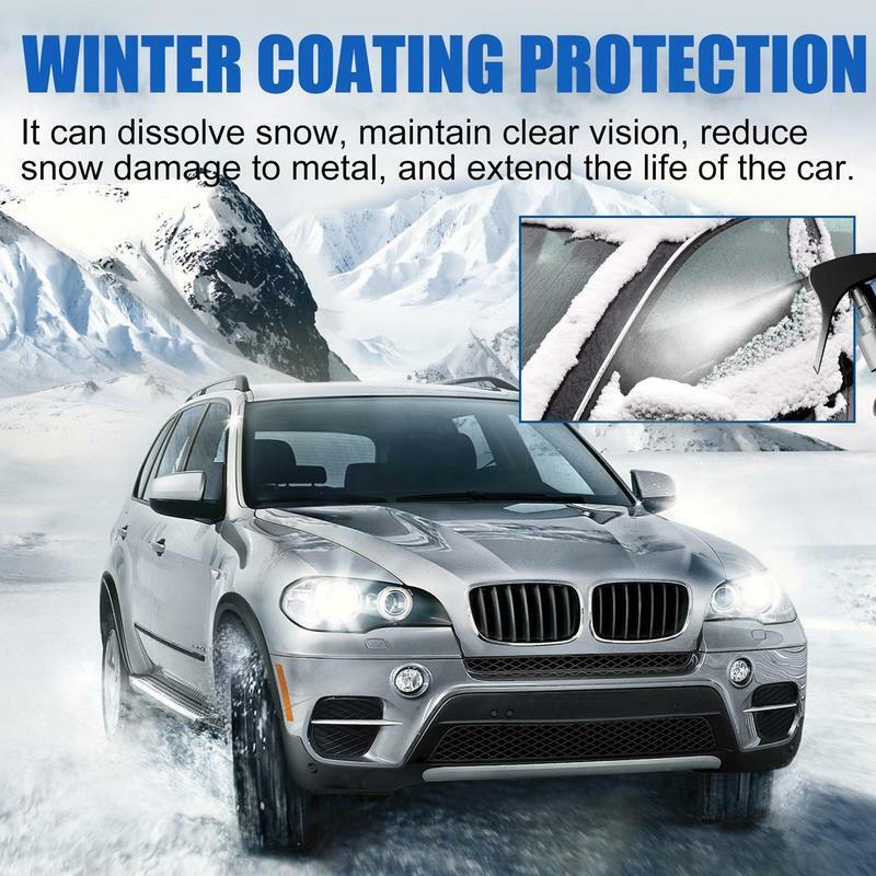 Espray de revestimiento hidrofóbico de vidrio para coche, Deicer de eliminación de nieve impermeable para parabrisas de coche, 100ml, Invierno