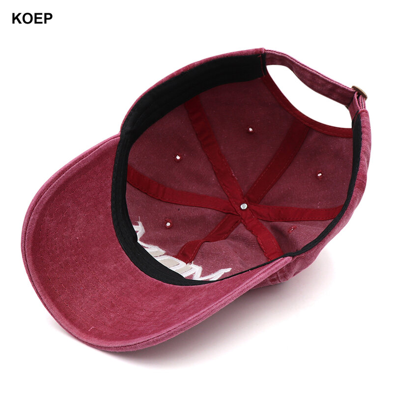 KOEP MOM And DAD Baseball Cap Fishing Caps Men Outdoor Women Washed And Worn Pregnancy Announcement Hats 3D Embroidery