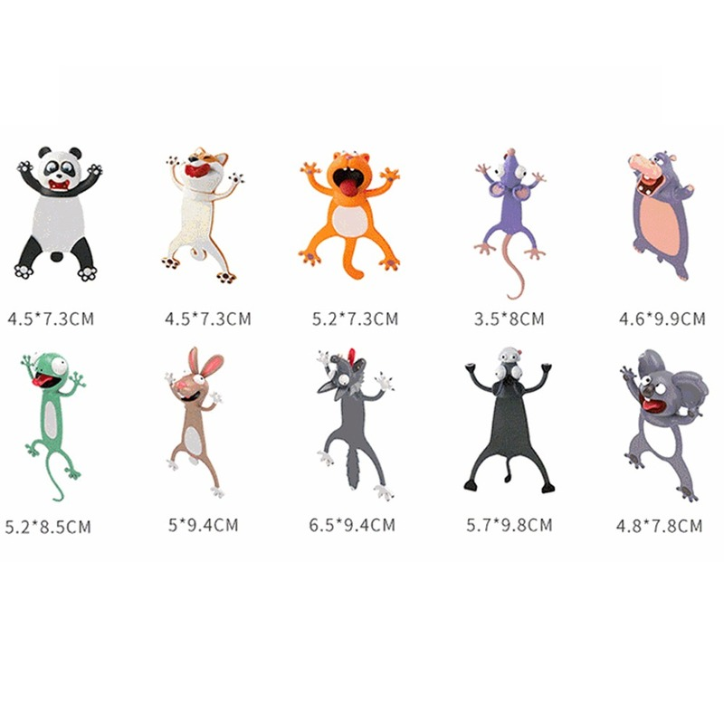 3D 스테레오 오션 시리즈 씰 문어 고양이 팬더, 창의적인 문구, 만화 마커, 동물 책갈피, 어린이 학교 사무용품