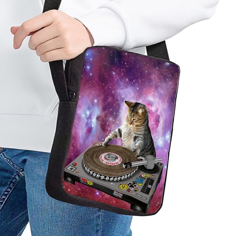 Jackherelook Star Funny Cat Print Crossbody Bags for Ladies Casual Shoulder Bag Fashion New Teen Pupils Travel Messenger Bag