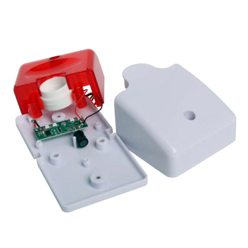 Alarma de sonido estroboscópica duradera para el hogar, sirena de luz roja con cable, alarma de seguridad inalámbrica, 12V