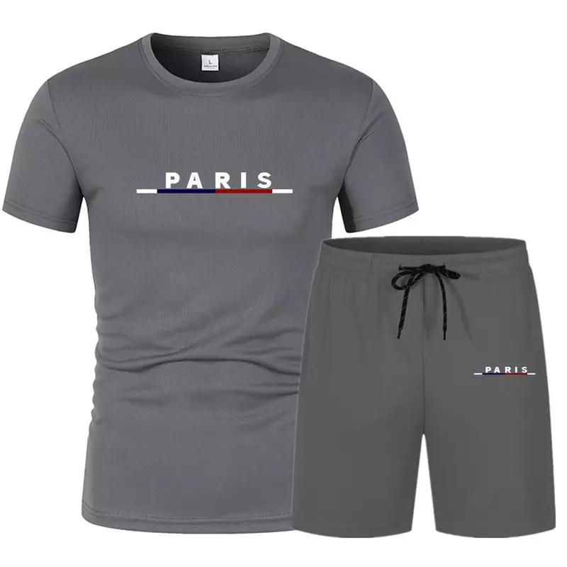 Summer Men's Sets 2024 Men's Sportswear T-Shirt+Shorts Suit Breathable Short Sleeve T-Shirt Casual Wear Basketball Training Wear