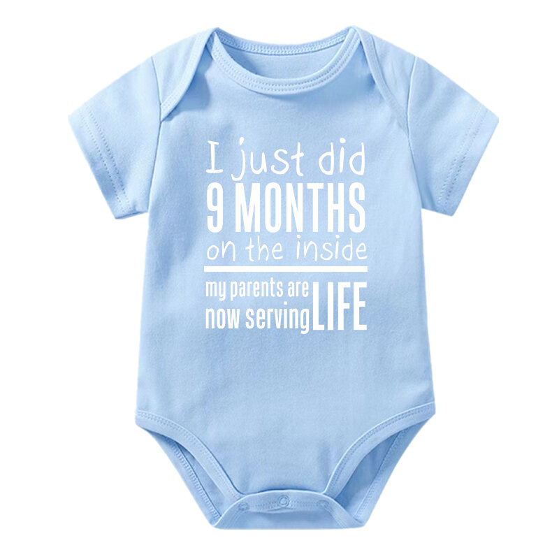 Divertente neonato body ho appena passato 9 mesi all'interno stampa cotone neonata vestiti regalo estetico tutina infantile