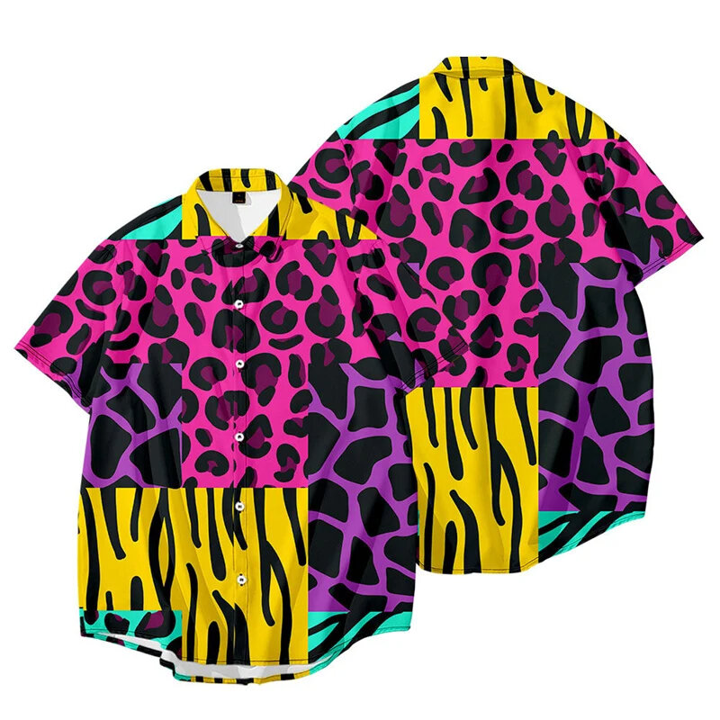 Camisas de diseño con estampado 3d para hombre, camisa hawaiana de manga corta de un solo pecho, blusa informal de playa, ropa de moda
