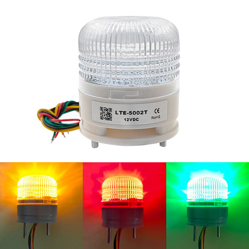 LTA5002 lampu LED sinyal strobo, Alarm keamanan bel berkedip kecil 12V 24V 220V 3 warna lampu peringatan Magnet