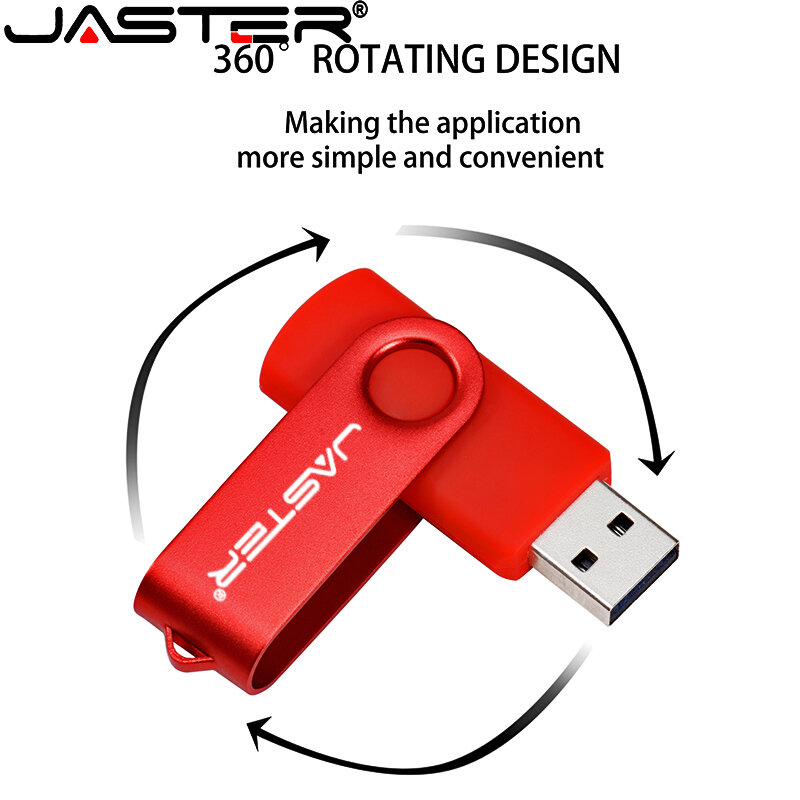 JASTER-Clé USB 2.0 haute vitesse, clé USB bleue, clé U, disque flash pour Android Micro, PC, voiture, TV, 64 Go, 32 Go, 16 Go, 8 Go