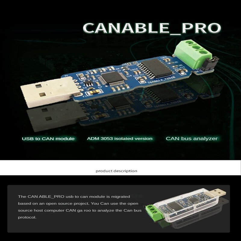 CANable USB to Converter Module CAN Canbus Debugger Analyzer Adapter CANdleLight ADM3053 Isolated Version CANABLE PRO