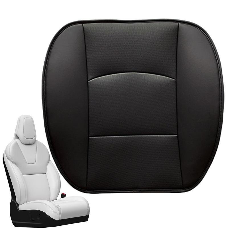 Cojín de cuero PU para asiento de coche, almohadilla de cuña transpirable y cómoda, ajuste Universal con bolsillo pequeño, fácil de instalar