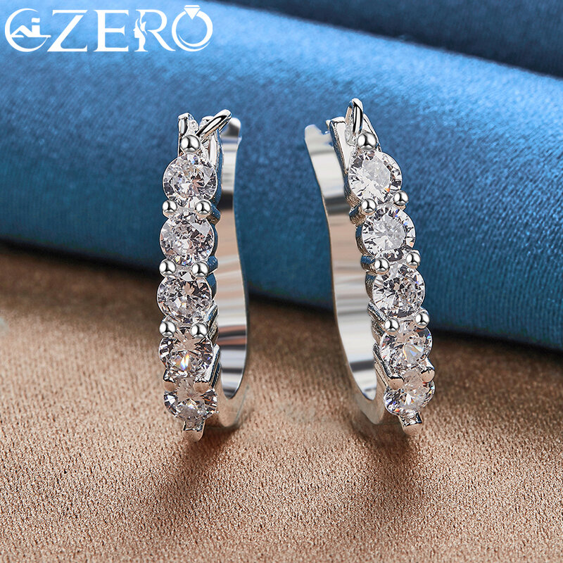 ALIZERO 925 Sterling Silver AAA zircone orecchini a Clip per le donne orecchino moda splendidi gioielli per feste di fidanzamento di nozze