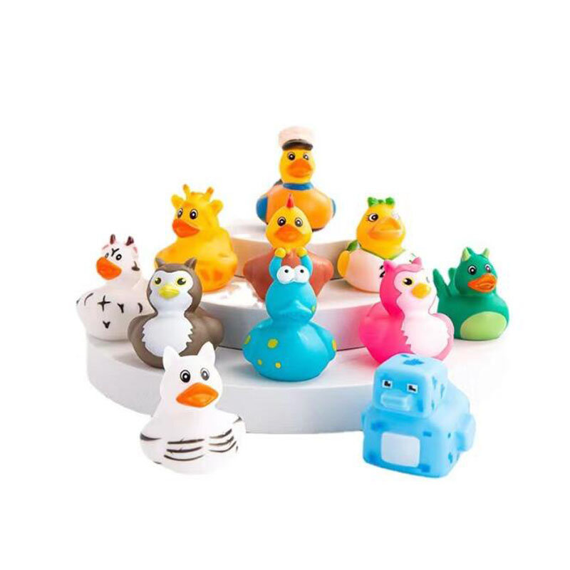 고무 오리 짜기 목욕 장난감, 귀여운 어린이 샤워 장난감, 생일 파티 선물, 여아 또는 남아용, 5-50 개, 신제품