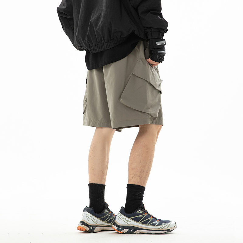 Loose Fit Men's Cargo Shorts with High-Street 3D Pockets and Youthful Vitality Style for 2024 Summer Fashion