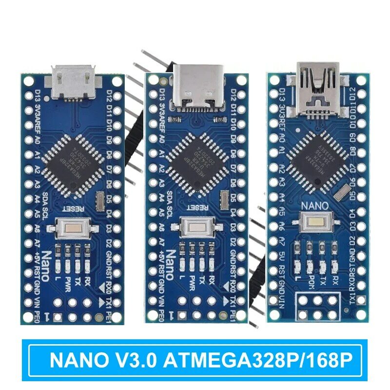 Мини/Type-C/Micro USB Nano 3,0 с Загрузчиком совместимый контроллер Nano для arduino CH340 USB драйвер 16 МГц ATMEGA328P
