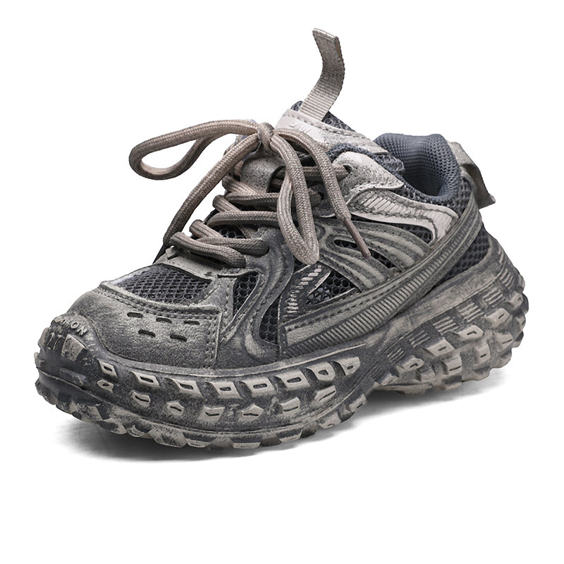 Wysokiej jakości buty dziecięce z pojedynczą siatką oddychające sportowe buty outdoorowe do biegania różowe słodkie buty dziecięce w stylu Vintage