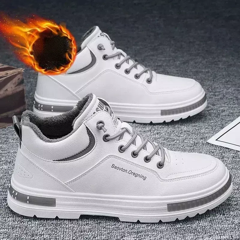 Zapatillas Hombre sepatu kets untuk pria, sepatu Sneakers vulkanisir kasual hangat sol datar baru 2024, sepatu berjalan bersirkulasi untuk pria