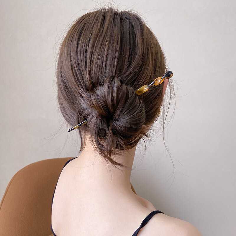 Chinese Stijl Haarstokjes Vintage Acetaat Harsstokje Vrouwen Haarspelden Clip Pin Hoofddeksels Bruiloft Sieraden Accessoires